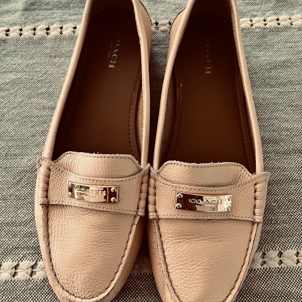 Coach Fredrica  Leather Loafers with Gold Hardware